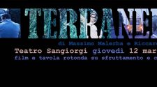 La locandina dell'evento di presentazione di Terranera al Teatro Sangiorgi di Catania