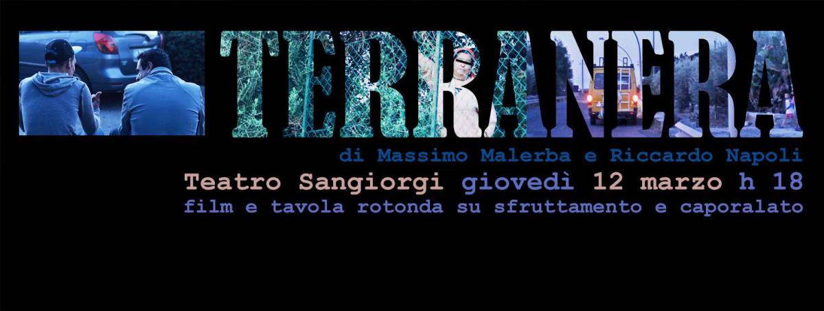 La locandina dell'evento di presentazione di Terranera al Teatro Sangiorgi di Catania