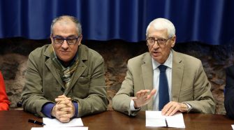 Nella foto da sinistra GIuseppe Dipasquale e Nino Milazzo, rispettivamente direttore e presidente del Teatro Stabile di Catania