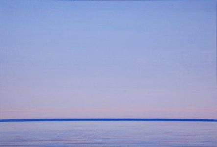 La linea azzurra - olio su tela - cm 40 x 60 - 2010. Piero Guccione