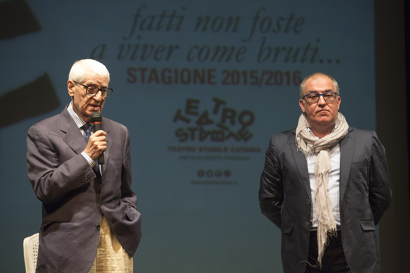 Nino Milazzo e Giuseppe Dipasquale, presidente e direttore del Teatro Stabile di Catania