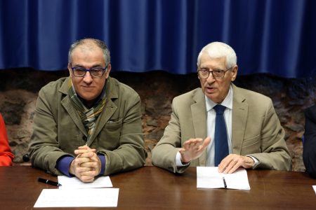 Nella foto il direttore del Teatro Stabile di Catania, Giuseppe Dipasquale, e il presidente Nino Milazzo 