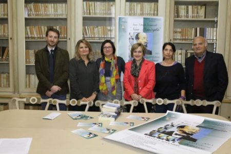 La giuria del Premio Martoglio. Nella foto da sx: Carlo Caputo (sindaco di Belpasso), Sarah Zappulla Muscarà (Università di Catania), Anna Maria Spataro (presidente Circolo Athena), una socia del Circolo Athena, Domenico Tempio (Editorialista del quotidiano "La Sicilia")