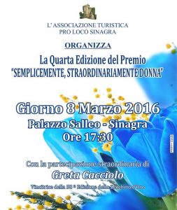 Locandina Premio Donne Sinagra 2016