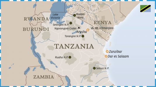 La mappa della Tanzania